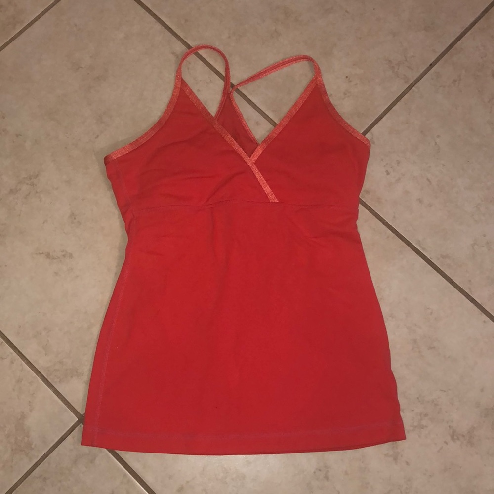 coral colored athletic tank top